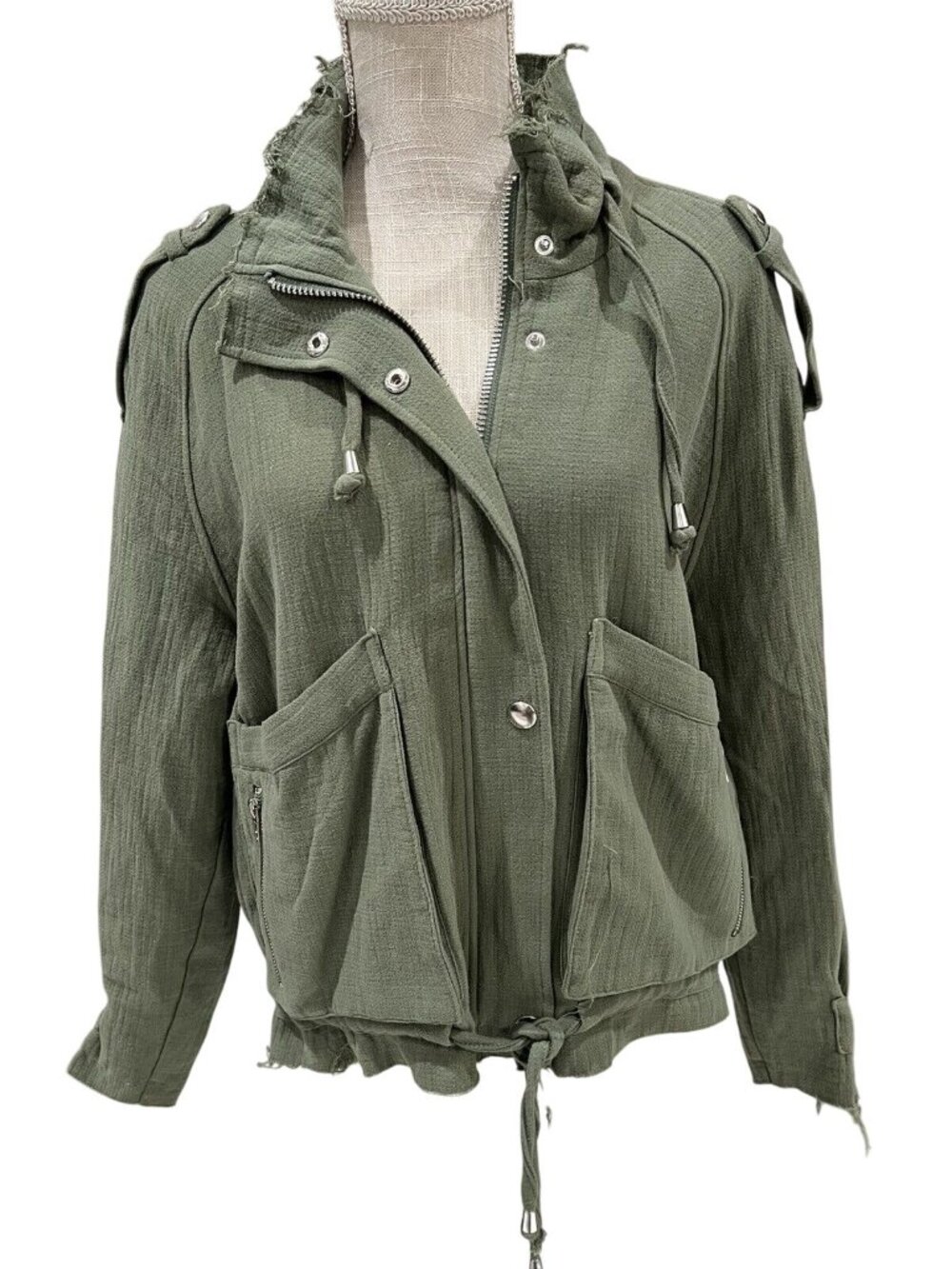 Blanknyc Womens Olive Green Utility Jacket Size S